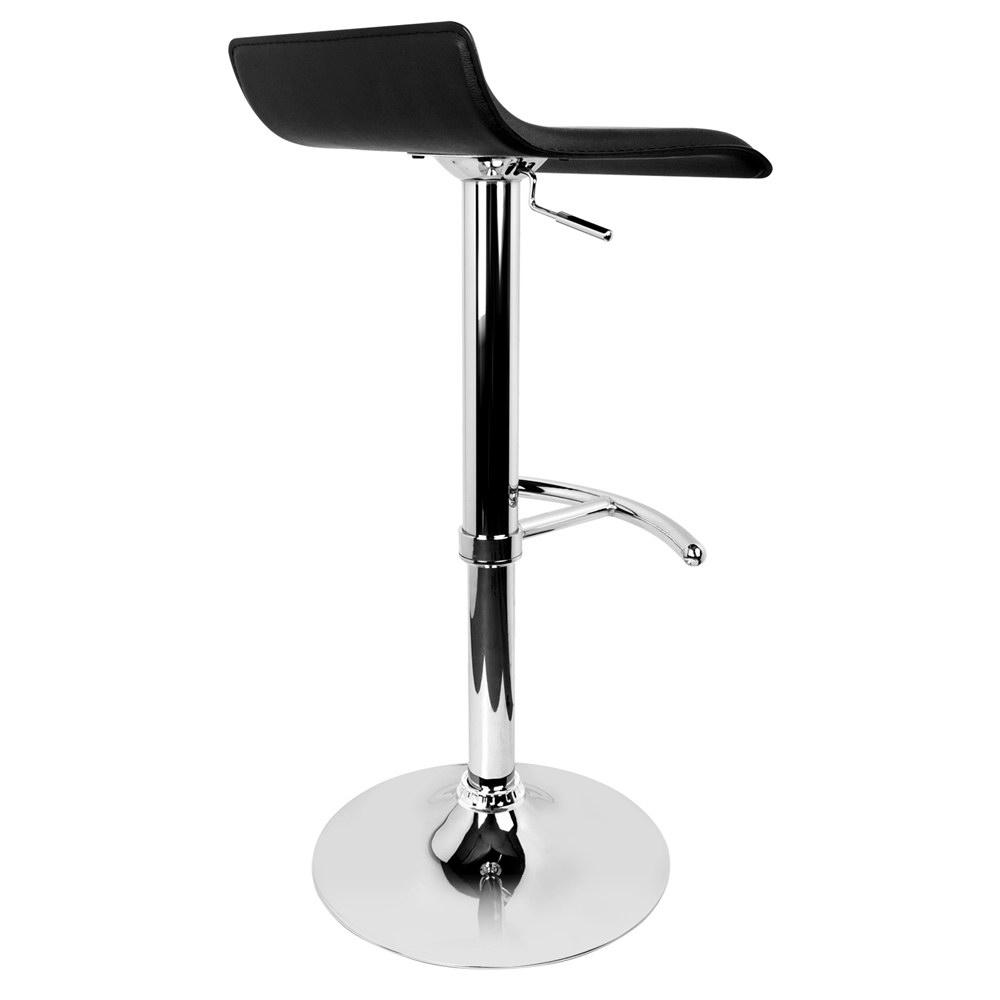 Artiss Set of 2 PU Leather Wave Style Bar Stools in Black with chrome base, showcasing modern design and comfort.